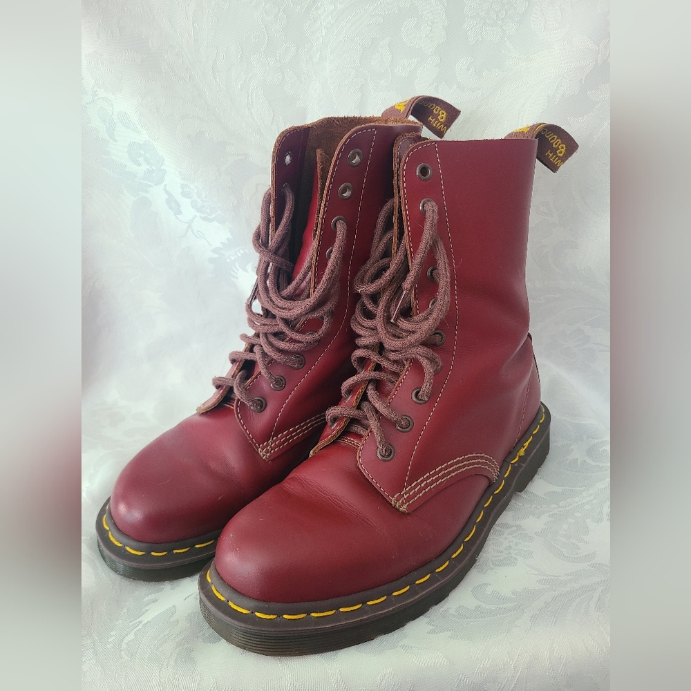 Dr. Martens Women's Cherry Red Lace-Up Boots